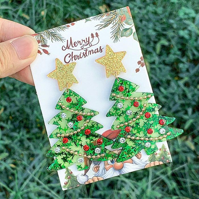 Wholesale fashion creative acrylic Christmas earrings