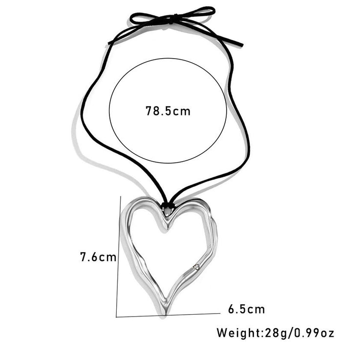 Wholesale Exaggerated Big Heart Fashion Sweater Chain JDC-NE-Gute001