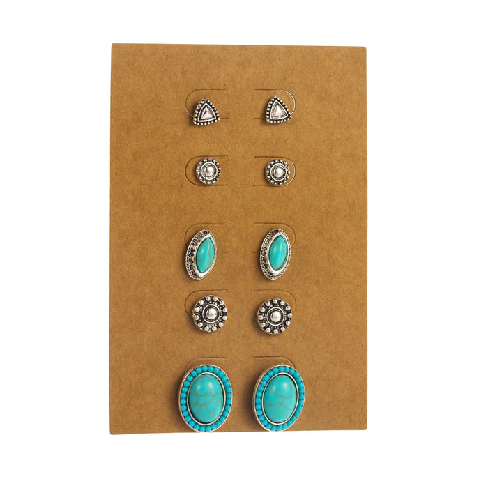 Wholesale Retro Ethnic Style Turquoise Earrings Set
