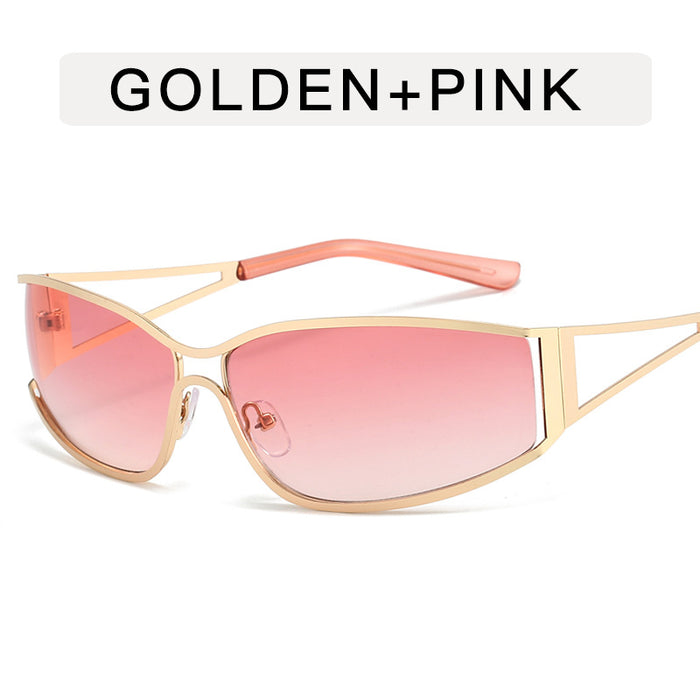 Wholesale Hollow metal sunglasses, retro narrow frame sunglasses, personalized street photography sunglasses