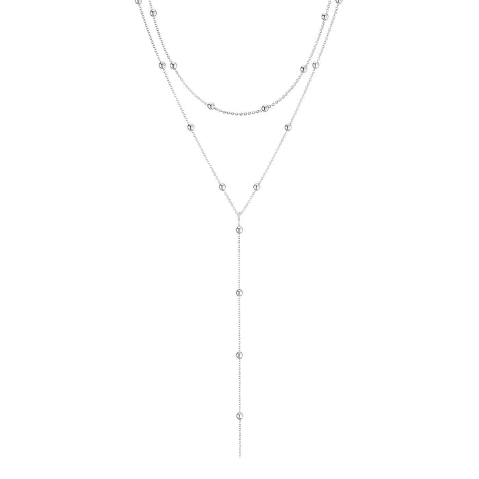 Wholesale Fashion Simple Y-Shaped Necklace Versatile Elegant Beads Multi-Layered Chest Chain