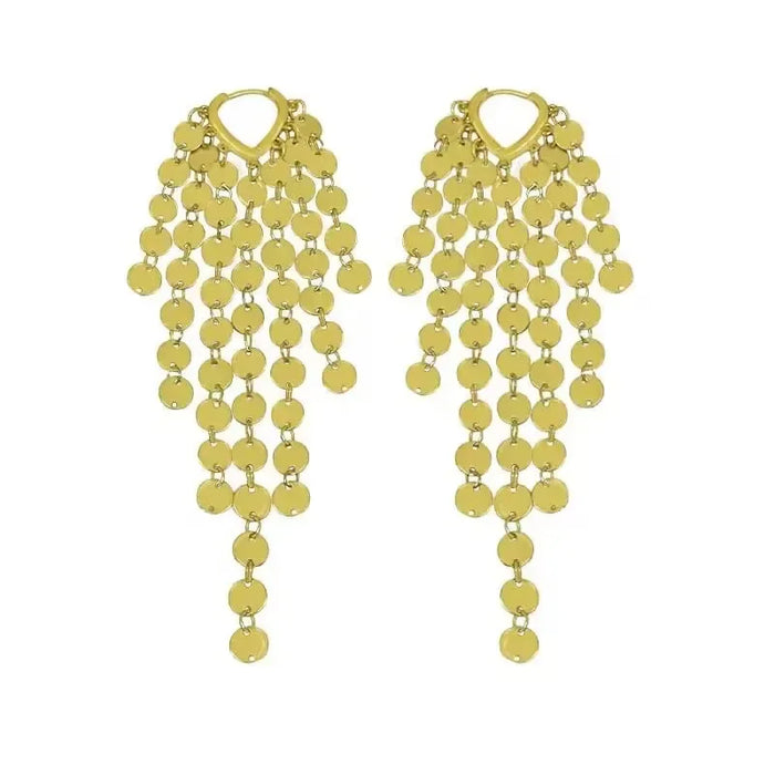 Wholesale Tassel earrings with exaggerated ear loops, niche design, light luxury, fashionable temperament, earrings