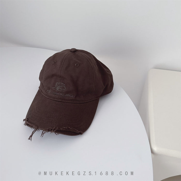 Wholesale Retro vintage distressed baseball cap versatile street racket soft top hat sunshade duckbill cap trendy