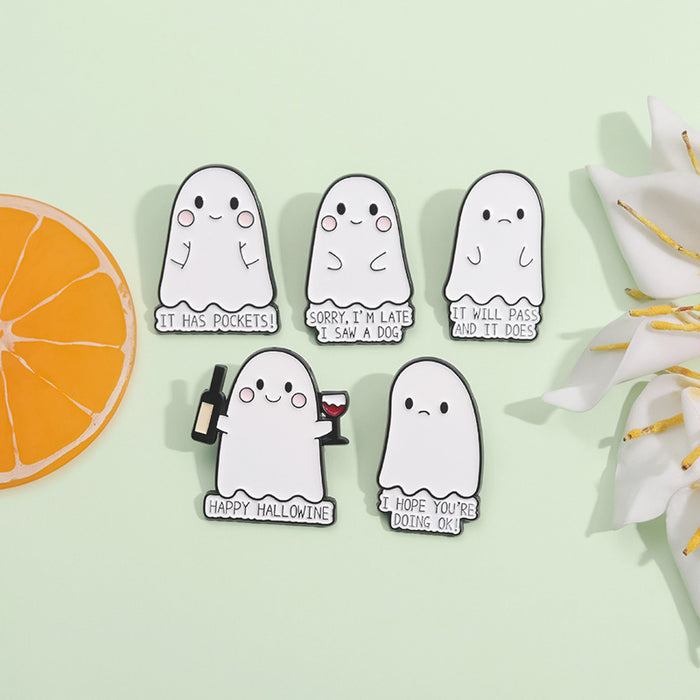 Wholesale Ghost Pumpkin Skull Brooch Zinc Alloy Pin Jewelry Accessory For Party Gift
