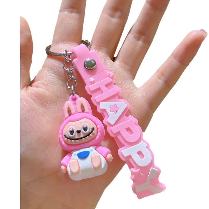 Wholesale Cute cartoon silicone keychain with cute little monster keychain for sweatshirt
