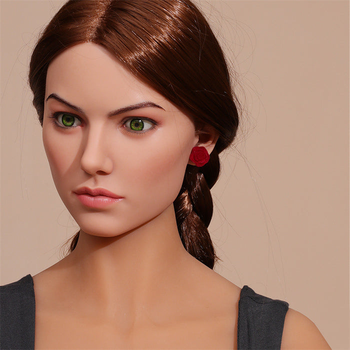 Wholesale Earrings Flocking Vintage Red Rose MOQ≥2 JDC-ES-GuTe030