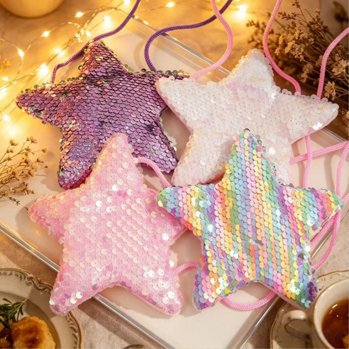 Wholesale Chic Sequined Star Coin Purse Polyester Wallet for Kids Everyday Use Resale