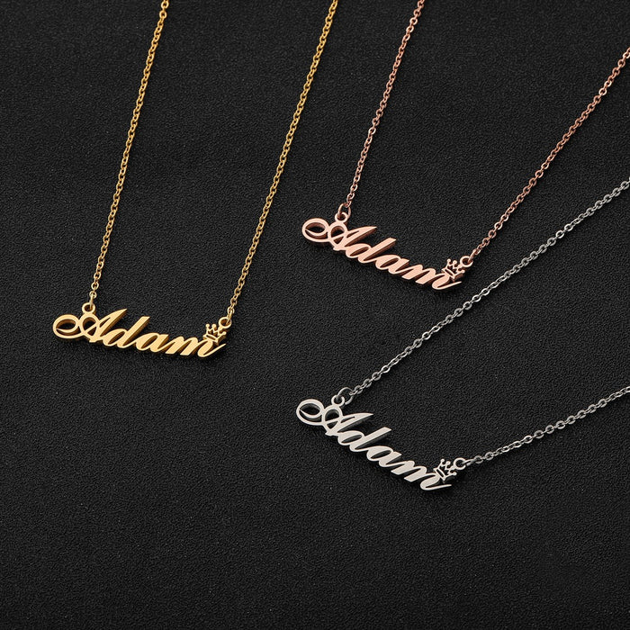 Wholesale Personalized stainless steel necklace, titanium steel letter engraved pendant, collarbone chain