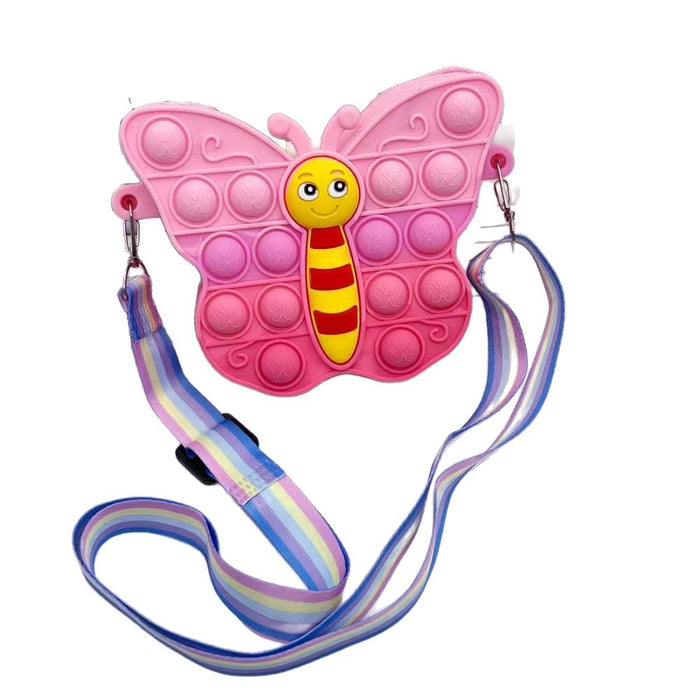 Wholesale Cartoon Butterfly Decompression Silicone Bag Children' s wallet