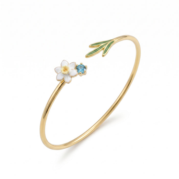 Wholesale Copper Electroplated Open Flower Cuff Bracelet Women S Stylish Botanical Jewelry Accessory For Resale