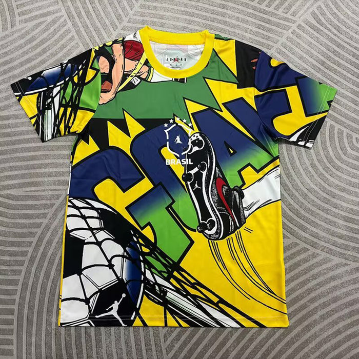 Wholesale World Cup Polyester Brazil Soccer Team Short Sleeve T-Shirt for Men Summer Casual