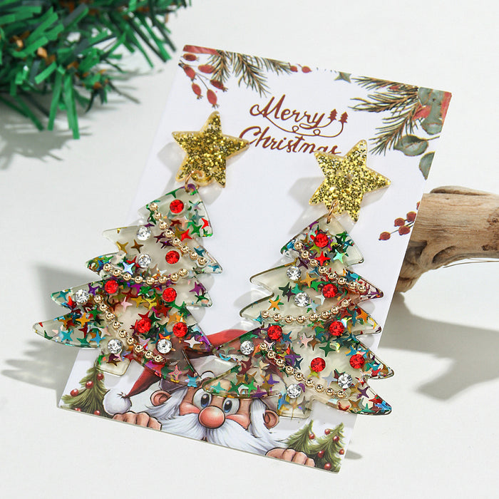 Wholesale Christmas Tree 2D Acrylic Gold Star Stud Earrings Trendy Fashion Accessory Great For Party Wear And Resale