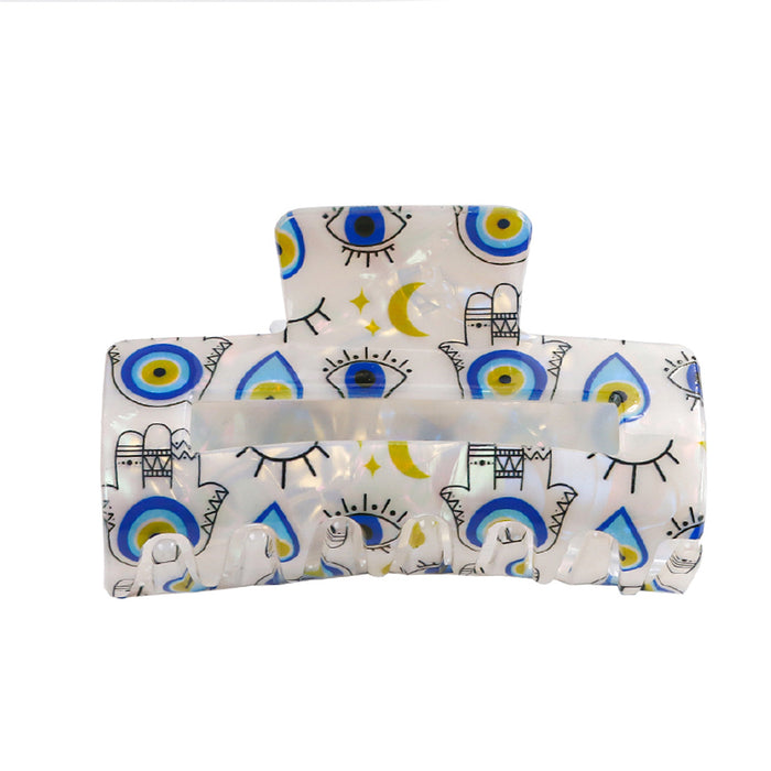 Wholesale Devil' s Eye Element Claw Clip Niche Hairpin Bun Shark Clip Hair Accessory