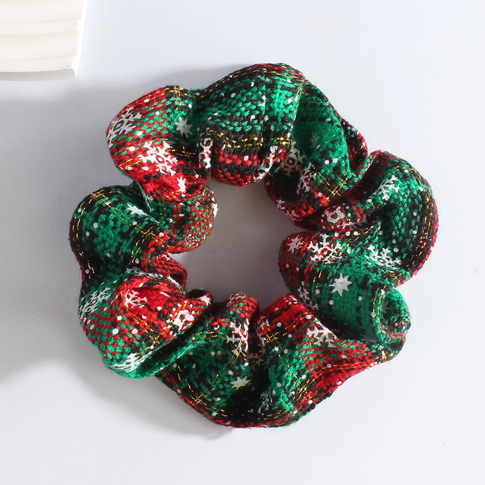 Wholesale Christmas Snowflake Hair Scrunchies JDC-HS-Heqin001