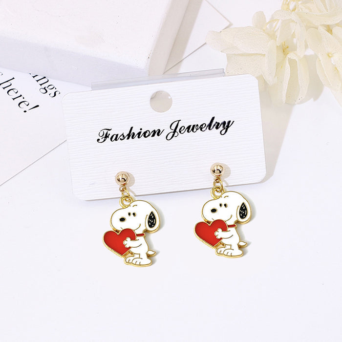 Wholesale Cute Cartoon Short Stud Earrings 925 Silver Jewelry Accessory for Women Gift MOQ≥2