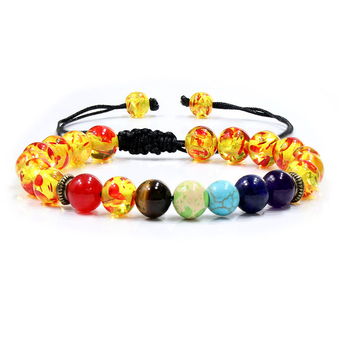 Wholesale Colorful Bracelet Volcanic Stone Tiger Eye Adjustable Bracelet JDC-BT-NHong023