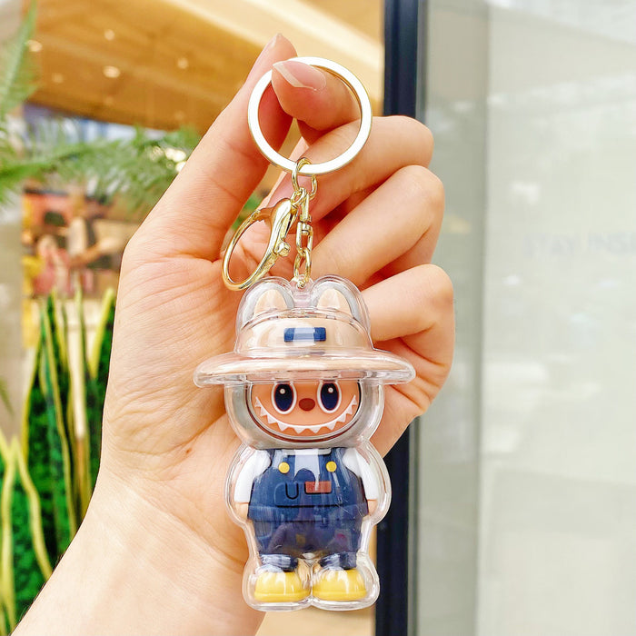 Wholesale Cute cartoon keychains with transparent acrylic shell