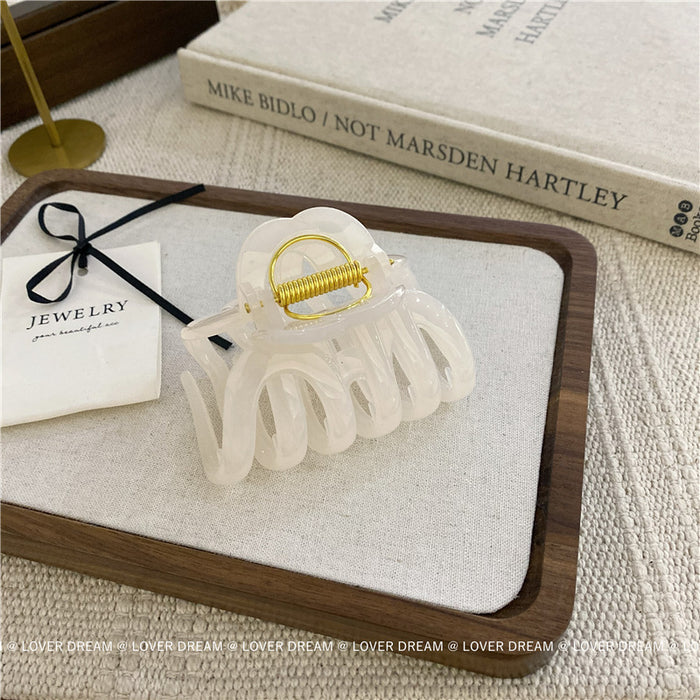 Wholesale brown White Geometric Hairpin Grab Clip Shark Clip