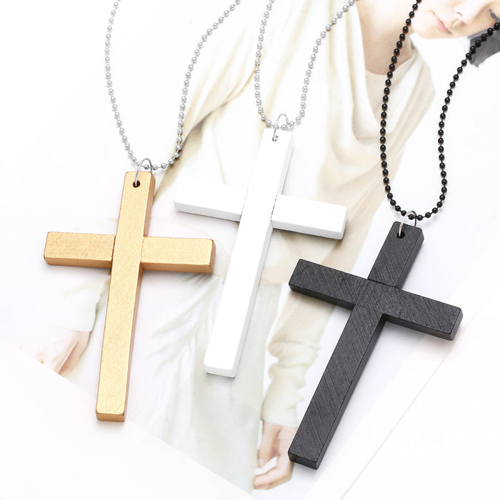 Wholesale Fast Fashion Cross Necklace Wooden JDC-NE-AS008