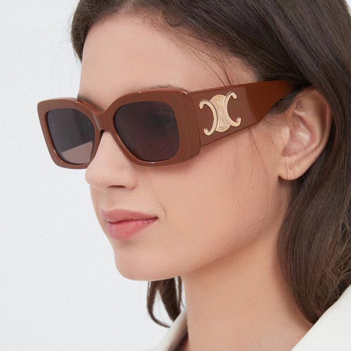 Wholesale  Square Wide-leg Sunglasses Women's  Retro Sunglasses Sunscreen Personalized All-match Glasses