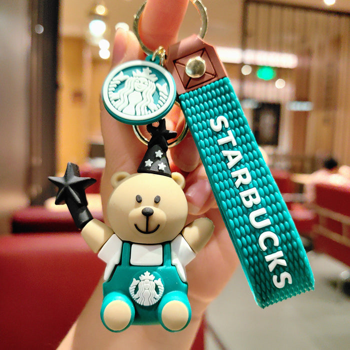 Wholesale Cute Bear Doll Car Milk Tea Cup Pendant Keychain JDC-KC-ShuoT007