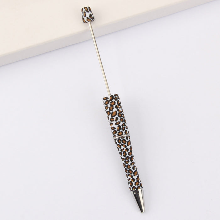 Wholesale DIY Beadable Pens  Cow Leopard Print  DIY for Beaded Plastic Pen JDC-PN-JinBN001