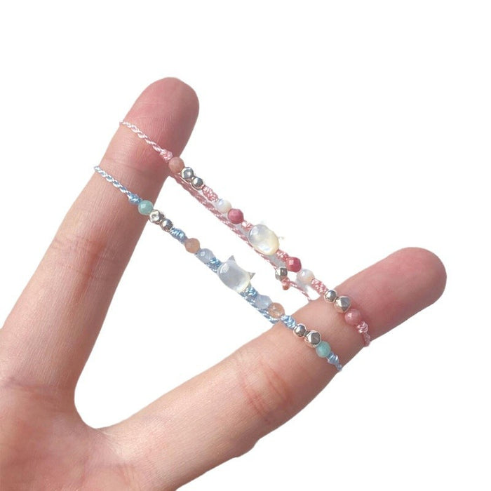 Wholesale Sweet White Cat Candy Bracelet Women's Fashion Exquisite Couple Bracelet