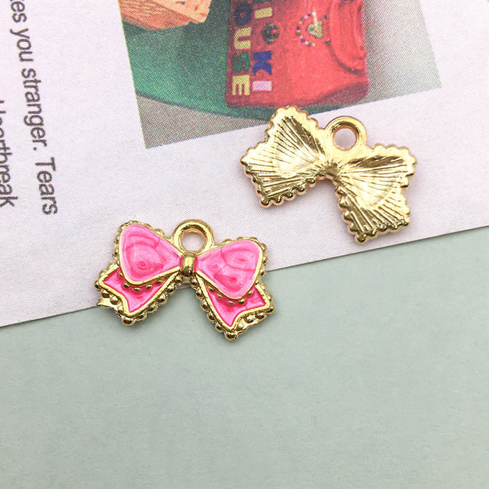 Wholesale DIY Red Oil-Drip Alloy Charms
