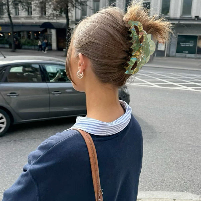 Wholesale Cloud Pattern Hollow Hair Clip Colorful Green PVC Fashion Accessory