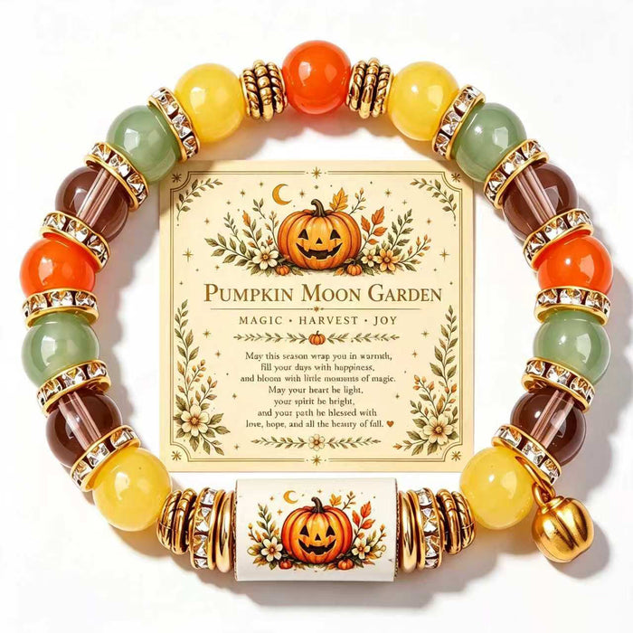 Wholesale  Ghost Black Cat Pumpkin Crystal Bead Elastic Bracelet Unisex Fashion Jewelry Accessory For Party Gift Boutique Resale