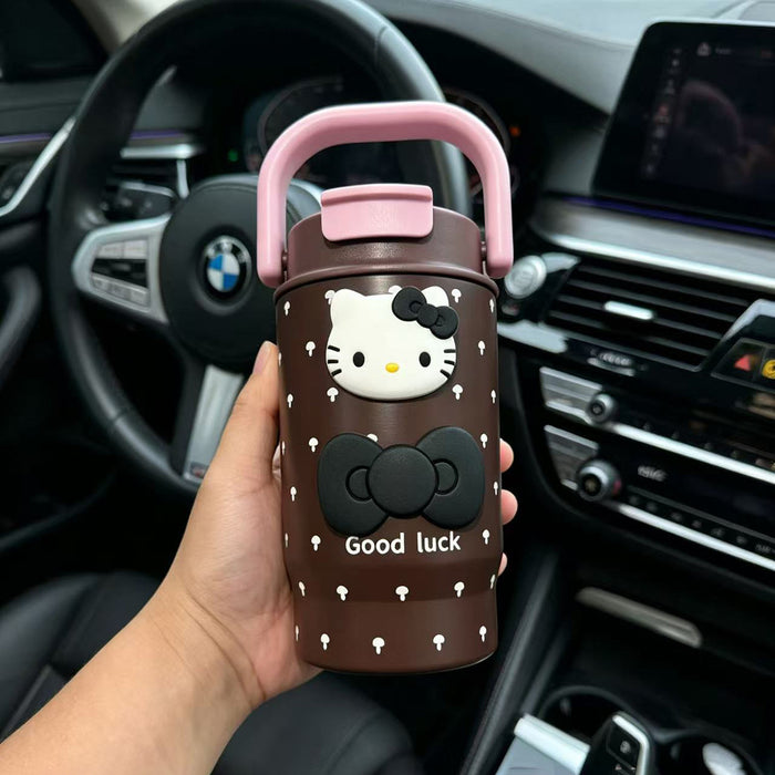 Wholesale 316 Stainless Steel Insulated Coffee Cup With Handle Leopard Print Portable For Everyday Gift