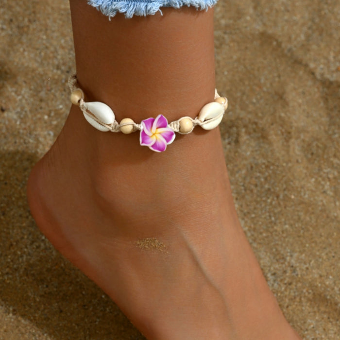 Wholesale Handmade Soft Clay Egg Flower Shell Jewelry Set Pink Beach Style Fashion Accessory