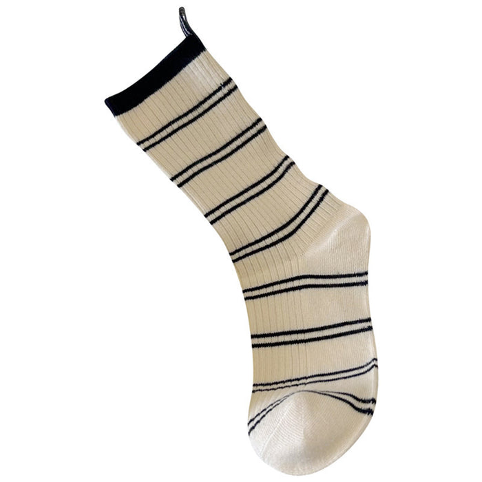 Wholesale Mid length socks, pure cotton pile socks, contrasting stripes, sweat absorbing socks