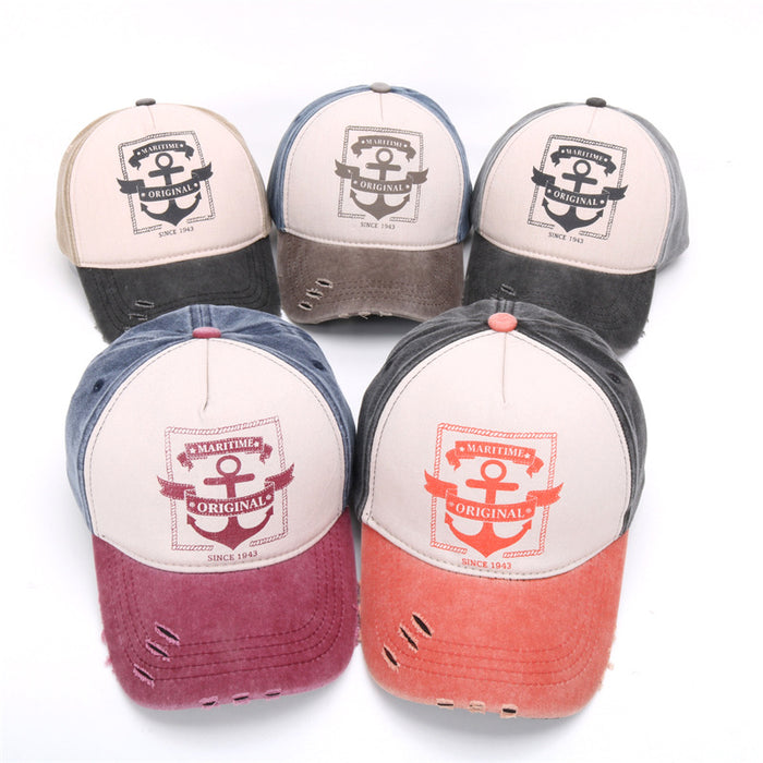 Wholesale Washed denim tongue hats for men and women, used baseball caps