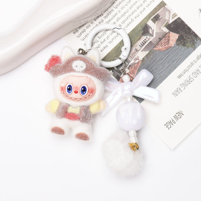 Wholesale Cute Resin Cartoon Flocked Keychain