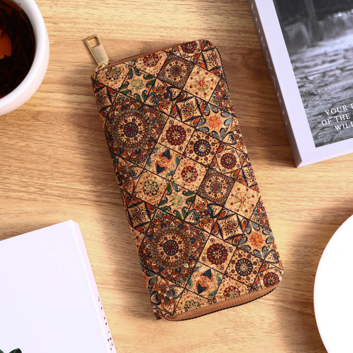 Wholesale PU Multi-function Bohemian Wallet Wood Grain Multi-card Slots Women's Wallet JDC-WT-HuLi001