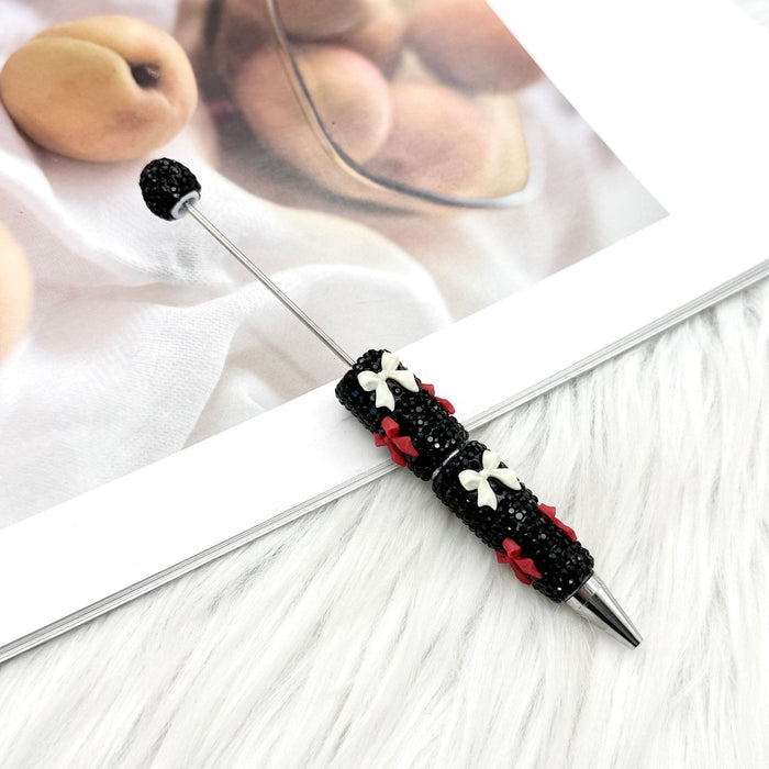 Wholesale Rhinestone Bow Beaded Pen – DIY Creative Ballpoint Pen for Office,  minimum quantity: 2