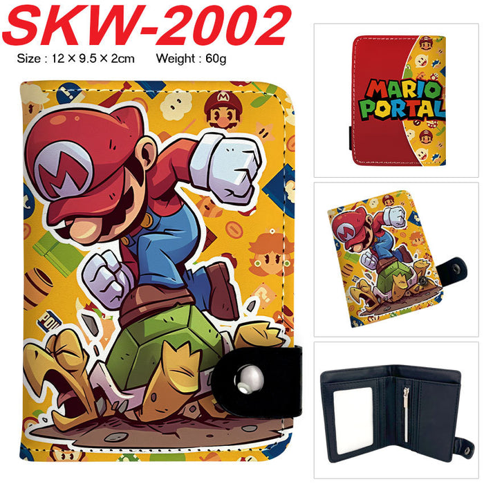 Wholesale Plumber Vertical Snap Wallet Anime Cartoon Two Layer Coin Purse PU Street Trend Accessory Casual Gift For Game Fans