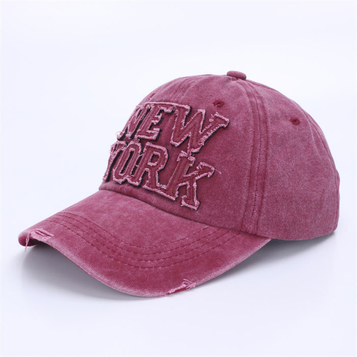Wholesale Retro soft top duckbill hat, fashionable street photography, trendy sun hat, embroidered letter baseball hat for men and women