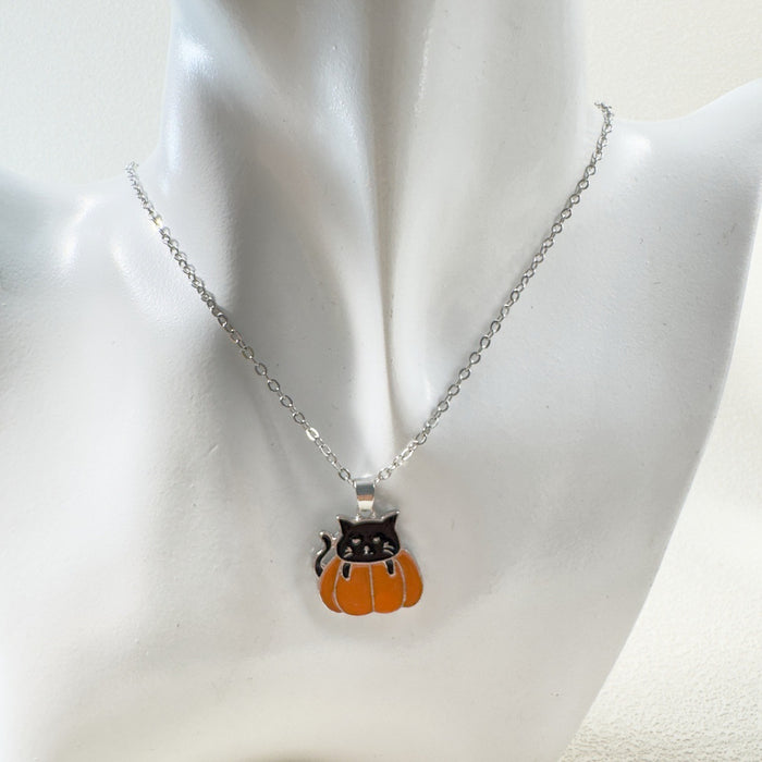 Wholesale Pumpkin Ghost Skull Pendant Necklace Earrings Set Jewelry Accessory MOQ≥2