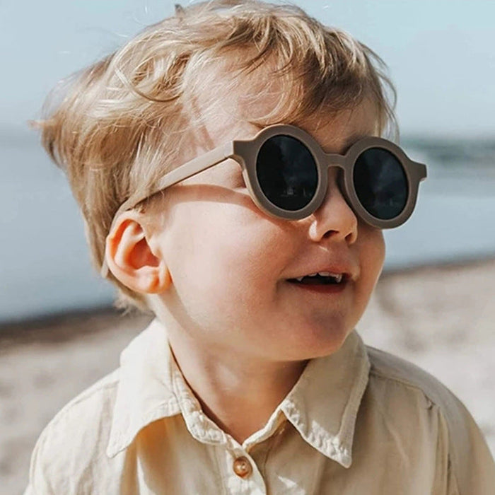 Wholesale Children's Colored Small Round Frame PC Sunglasses JDC-SG-mige007