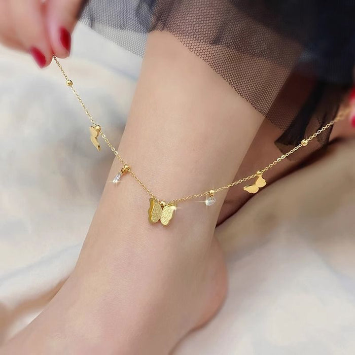 Wholesale Non-fading anklet,  trendy summer titanium steel anklet