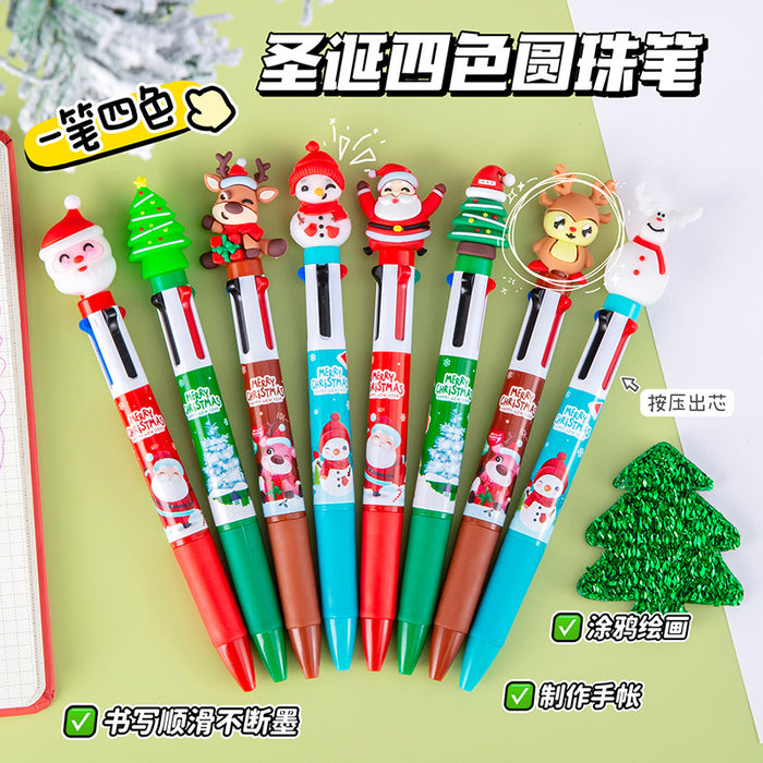 Wholesale Ballpoint Pen Student Stationery Prize Gift Christmas Gift Award Christmas Reindeer Multicolor
