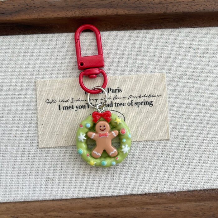 Wholesale Christmas  Resin Keychain Cute Backpack Charm Decorative Accessory