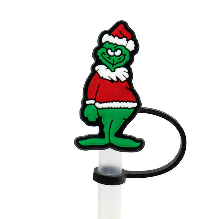 Wholesale 10PCS Christmas Cartoon Series Silicone Straw Set JDC-SCR-KuaJ002