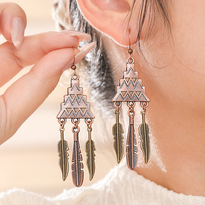 Wholesale Bohemian Retro Tassel Earrings Ethnic Style Zinc Alloy Gift MOQ≥2