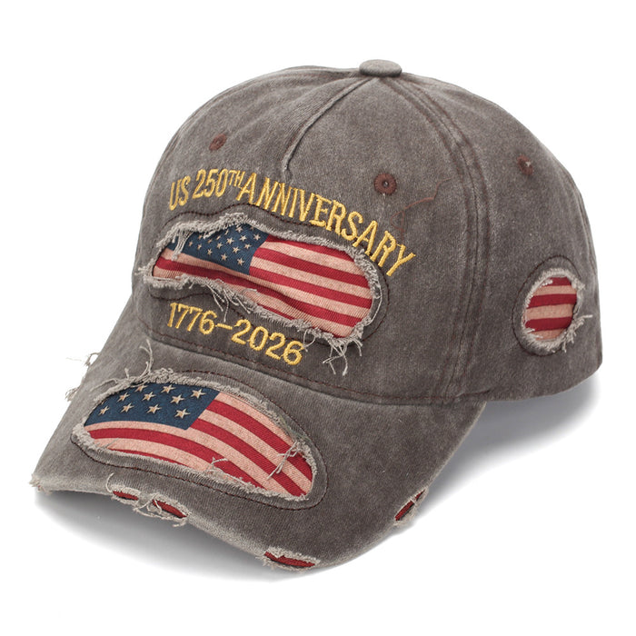 Wholesale Embroidered Distressed Baseball Cap Retro Washed Design