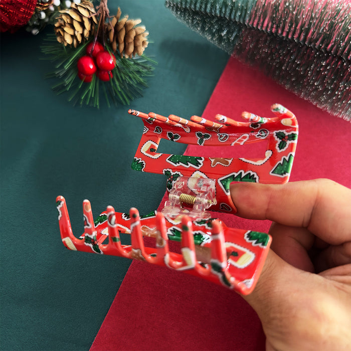 Wholesale Christmas Pickled Gingerbread Man Elk Hair Clip Christmas Elements Hair Grab Hair Ornament Shark Clip