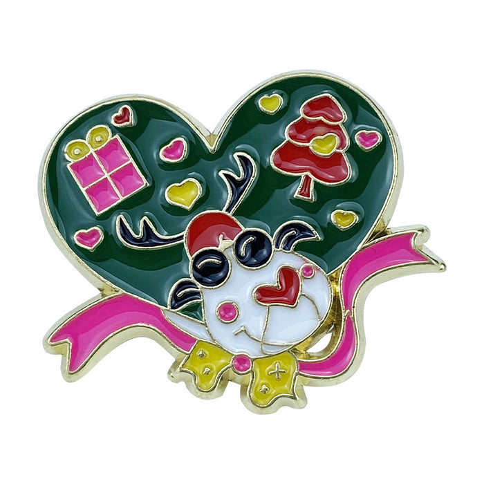 Wholesale Alloy Christmas Brooch Pin Snowman Elk Santa Tree Design Stylish Jewelry Accessory For Clothing Bags MOQ≥2