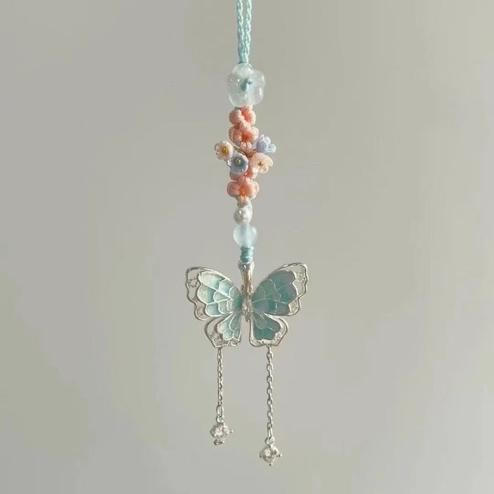 Wholesale Electroplated Alloy Blue Butterfly Flower Necklace - Everyday Fashion Accessory MOQ≥2
